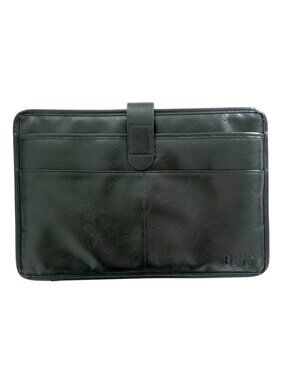 Béis Black Faux Leather Laptop / Tablet Work Travel Sleeve 15" x 10"